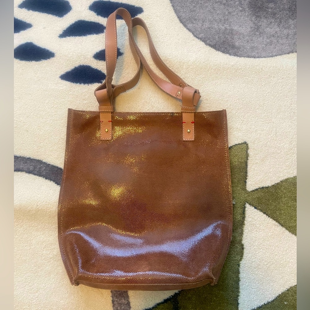 Brown leather shoulder bag